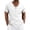 White, variant on Men's Casual Cotton Shirt Linen Solid Color V-Neck Button-Up Pocket Short-Sleeve Shirt