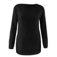 thumbnail image 3 of Frontwalk Ladies Sweater Winter Warm Pullover Long Sleeve Jumper Tops Work Cozy Sweaters Solid Color Black XL, 3 of 5