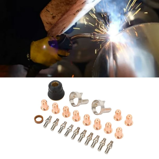 Kit de Electrodo de Punta de Cortador de Plasma, Kit de Boquilla de Cortador de Plasma Ajustado A 24 piezas de Larga Duración de la Vida útil de la Vida Útil para Corttar 55ds