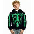 thumbnail image 4 of Boys Halloween Hoodie Skeleton Glow in Dark Hooded Sweatshirt Black Long Sleeves Shirt 7T, 4 of 4