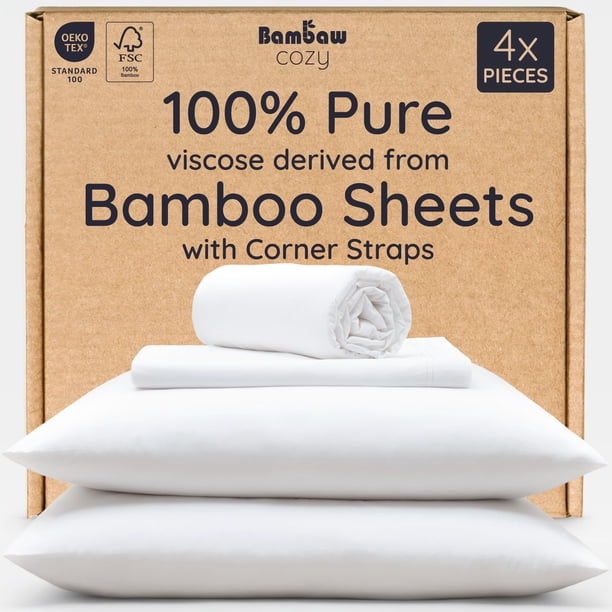 Sábana Ajustable Bambaw King 100% Viscosa de Bambú Refrescante 16 cm