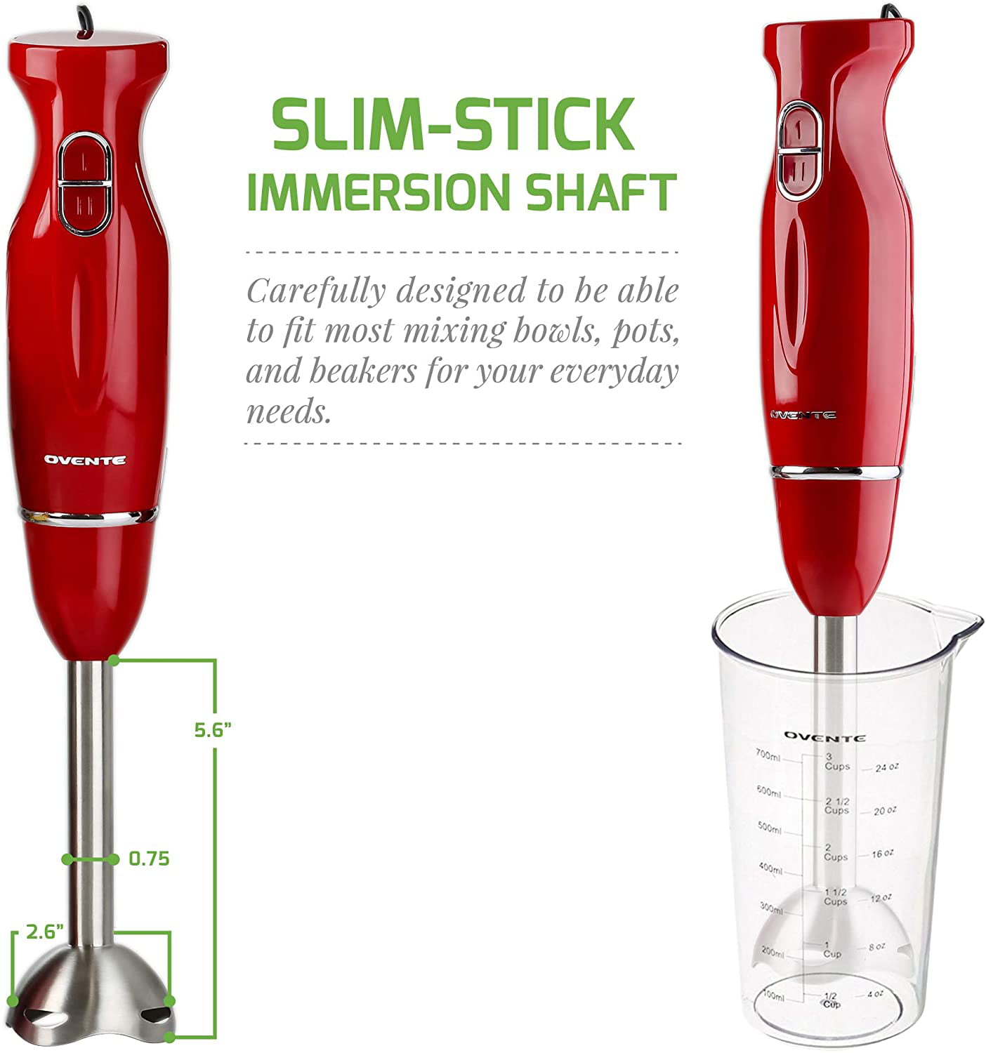 Vremi Strawberry Cream 350 Watt Slim Hand Blender with Bottle -  Professional 4-Blade 8-Speed Immersion Emulsion Stick - S… in 2023