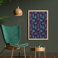 thumbnail image 2 of Abstract Wall Art with Frame, Pattern of Colorful Outlines of Summer Floral Motifs Composition, Printed Fabric Poster for Bathroom Living Room, 23" x 35", Dark Purple Multicolor, by Ambesonne, 2 of 2