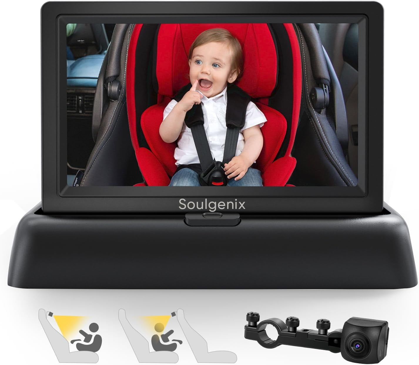 Soulgenix Baby Car Camera with Night Vision Function, 4.3" HD Wide Back