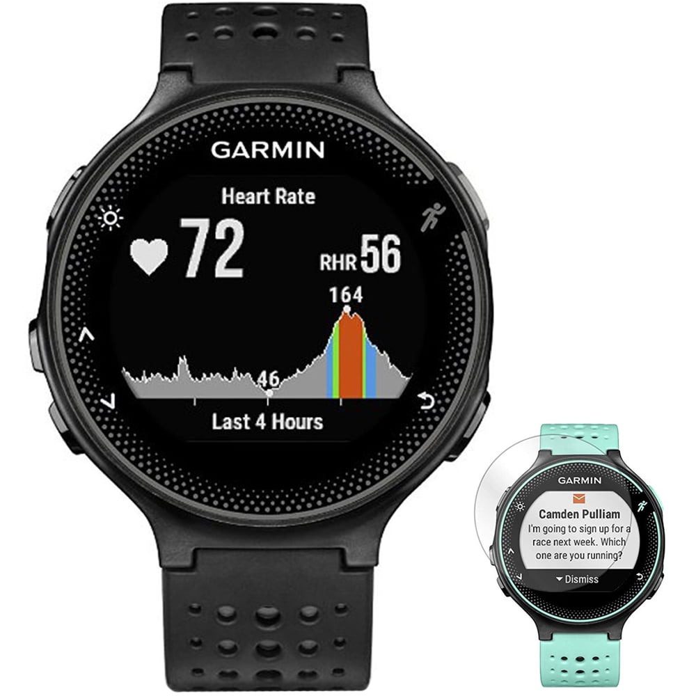 Verbanning grip overal Garmin Forerunner 235 GPS Sport Watch with Wrist-Based Heart Rate Monitor  Black/Gray (010-03717-54) + Deco Gear Screen Protector for Garmin  Forerunner 235 Watch - Walmart.com