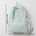thumbnail image 6 of JKCCZLL Fabric Backpack Large Capacity Daily Bag with Faux Pearl Lace Bow Mint Green Pink Aesthetic Bookbag,Pink, 6 of 7