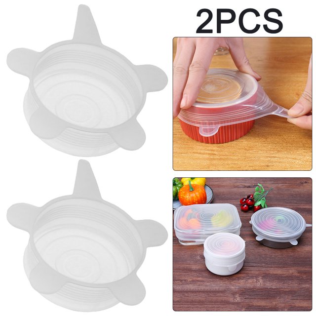 Tapas Silicona Elásticas Reutilizables Resistentes Al Calor Cubierta para Cuenco Envolver Alimentos (6 5 Cm) 2 Uds.