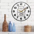 thumbnail image 3 of Yayeee Wall Clock for Living Room 9.5 inch Battery Operated Round with Holder, White Chubby Cat, 3 of 7