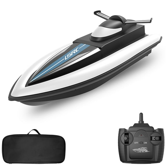LSRCBoat Bateau Télécommandé Bateau de Course 2.4GHz Étanche pour Lac Piscine Mer Cadeau pour Garçons Filles
