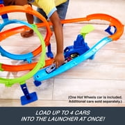 Hot Wheels Stunt Tracks Rapid Launch Cyclone Track Set & 1:64 Scale Die-Cast Toy Car