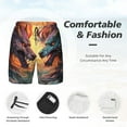 thumbnail image 3 of Fotbe Colorful Wave Dragon Head Men’s Swim Trunks Quick Dry Swim Shorts Board Shorts with Mesh Lining-Medium, 3 of 9