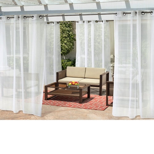 NoSeeUm Insect Repellent Outdoor Curtain84" White