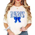 thumbnail image 4 of Rams Blue Floral Bow Shirt for Women & Teens Trendy Team Spirit Sports Fan Graphic Tee Ivory Shirt Adult X-Large, 4 of 7