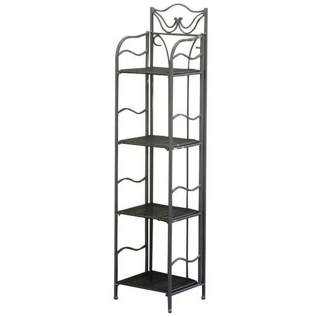 Pemberly Row 4 Tier 13" Bakers Rack in Chocolate