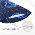 thumbnail image 2 of Plush Throw Pillow Covers, Blue Rose Butterfly Beautiful Pillow Cases with Invisible Zipper, Breathable Microfiber Pillow Cases Standard Size for Sleeping Bedroom Sofa Living Room, 2 of 5