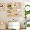 thumbnail image 2 of Costway Kids Bookshelf Set of 4 with Fir Wood Structure & Wavy Anti-Falling Edge, 2 of 10