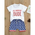 thumbnail image 3 of Hirigin 4th of July Baby Boy Outfit Short Sleeve Letter Print T-Shirt Top and Shorts 6 12 18 Months 2T 3T 4T 5T Independence Day Clothes Set, 3 of 7
