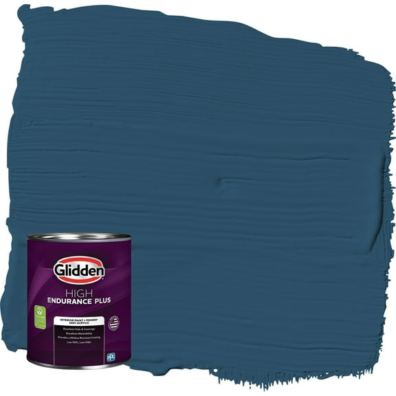 Glidden HEP Blue Lava / Blue Semi-Gloss Interior Paint with Primer, 1 Quart