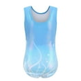 thumbnail image 4 of Gymnastics Leotards for Girls with Shorts Sparkly Sleeveless Ballet Dance Unitards Print 3Pc Athletic Tumbling Outfits, Blue, 5-6Y, 4 of 6