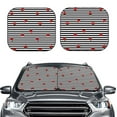 thumbnail image 2 of Haiem Ladybugs on Black and White Striped Car Windshield Sun Shade (2 Pieces) Foldable Windshield Sun Shade Car Accessories for Truck SUV Pickup-Large, 2 of 7