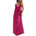thumbnail image 1 of Besolor Maxi Robes d'Été pour Femmes Décontractées Bohèmes à Col en V Sans Manches Dos Nu Robe Caraco Longues Robes de Plage, 1 of 6