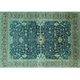 thumbnail image 1 of Ahgly Company Machine Washable Indoor Rectangle Oriental Turquoise Blue Industrial Area Rugs, 7' x 10', 1 of 4