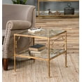 thumbnail image 2 of Uttermost Genell Contemporary Metal and Glass Cube Table in Gold/Clear, 2 of 3