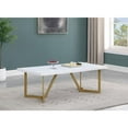 thumbnail image 4 of 2pc White Wood Coffee Table Set with Gold Painted Legs, 4 of 4