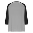 thumbnail image 6 of Ahuyic Womens Plus Size Top, Casual 3/4 Sleeve Blouse For Autumns And Winter, Womens Button V-neck Three Quarter Sleeve 3/4 Sleeve Raglan T-shirt Loose Top, 6 of 8