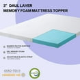 3 Inch Memory Foam Mattress Topper Queen Size Pressure Relief Cooling