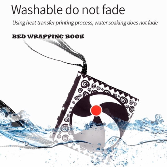 Libro de Tela Jadeshay Impermeable 3 Piezas Suave para Bebés en Blanco y Negro