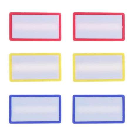 

18pcs Writable Magnetic Buckle Label Magnet Nail Refrigerator Whiteboard Particle Magnetic Supplies (Yellow Blue and Red)