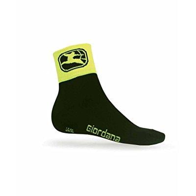 - giordana classic trade mid cuff socks black/fluo yellow, m - men's