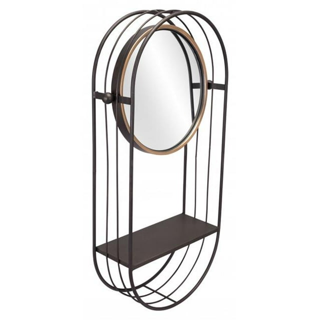 Zuo A12234 5.1 in. Saroni Mirror, Shelf Gray