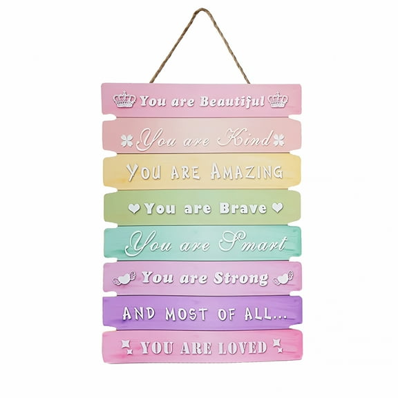 ACDANC Teen Girl Room Aesthetics Rainbow Inspirational Kids Bedroom Decor Wall Art Cute Kawaii Room Decor Baby Little Girl Toddler Sign Kindergarten Dorm Decor Decorative Wall Hangings,Pink