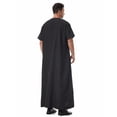 thumbnail image 7 of Gamivast Mens Short Sleeve Shirts Embroidery Zip Neck Kaftan Robe Dress Shirts Muslim Fashion Thobe Jubba Casual Shirts Loose Fit Summer Prayer Wear, 7 of 7