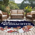 thumbnail image 4 of Round Rug 7Ft Washable Non-Slip, Navy Blue Christmas Circle Area Rugs for Living Room Bedroom, Santa Snowman Snowflake Gifts Elk Indoor Floor Mats Carpet Runner for Home Decor Aesthetic, 4 of 8