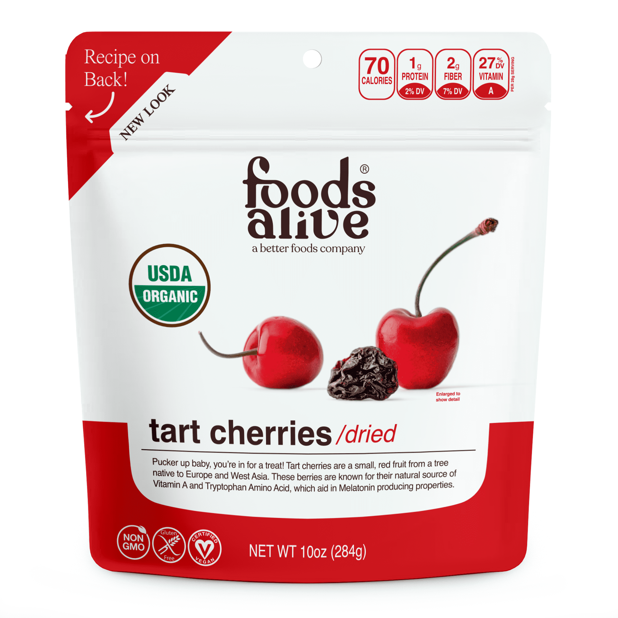 organic dried tart cherries 10oz Foods Alive