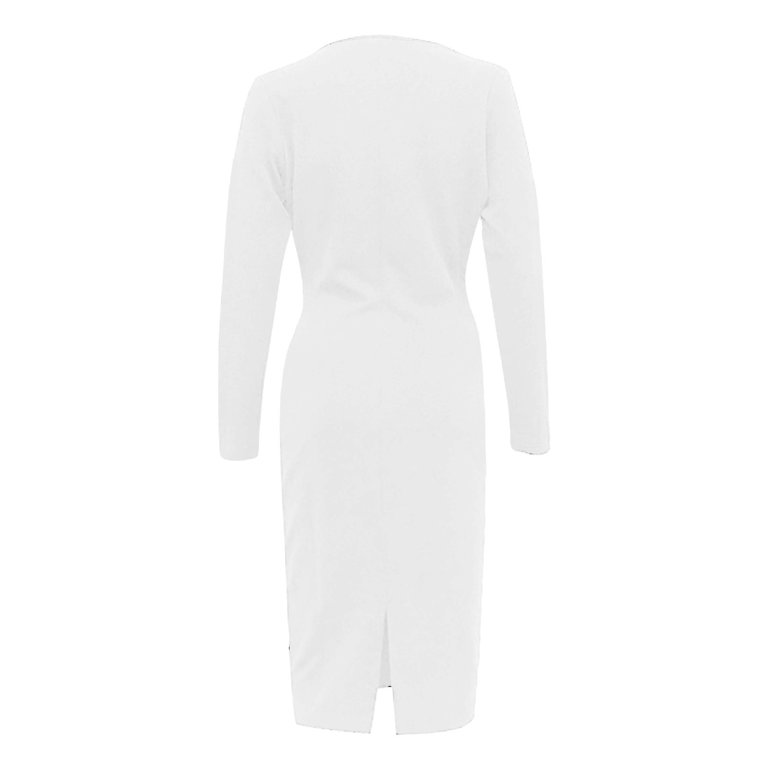 slim fit dress slacks Velvi - Kennedy Midi Dress - White