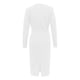 thumbnail image 5 of Vestido largo plisado de color liso con cuello en V profundo para mujer: manga larga, poliéster, estilo sexy y elegante, para fiestas y vacaciones., 5 of 6