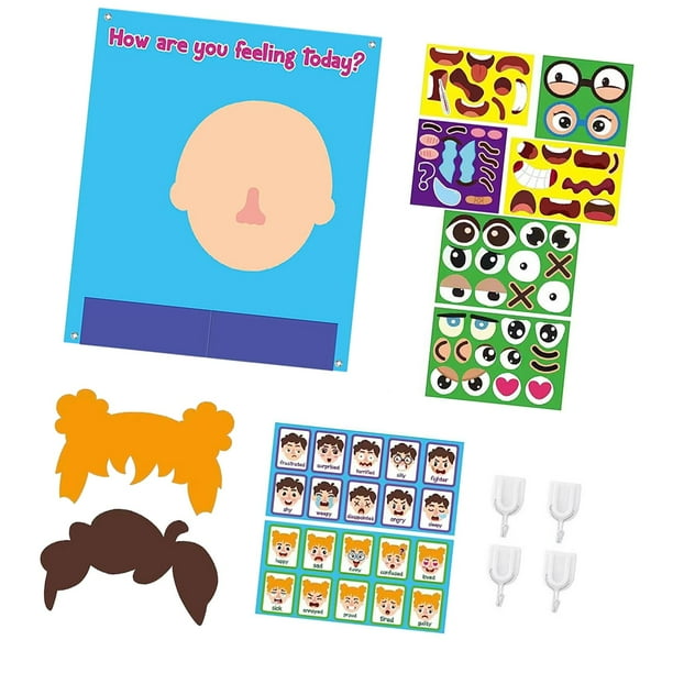 Juguete de aprendizaje social y emocional, tablero de fieltro para describir sentimientos, pegatinas de caras, juegos, juguete educativo para regalo , estilo A