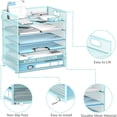 thumbnail image 3 of INTIGE 6 Tier Paper Organizer for Desk, Paper Letter Tray Organizer, Metal Mesh Desk File Organizers with Handle for Office/Home, 3 of 6