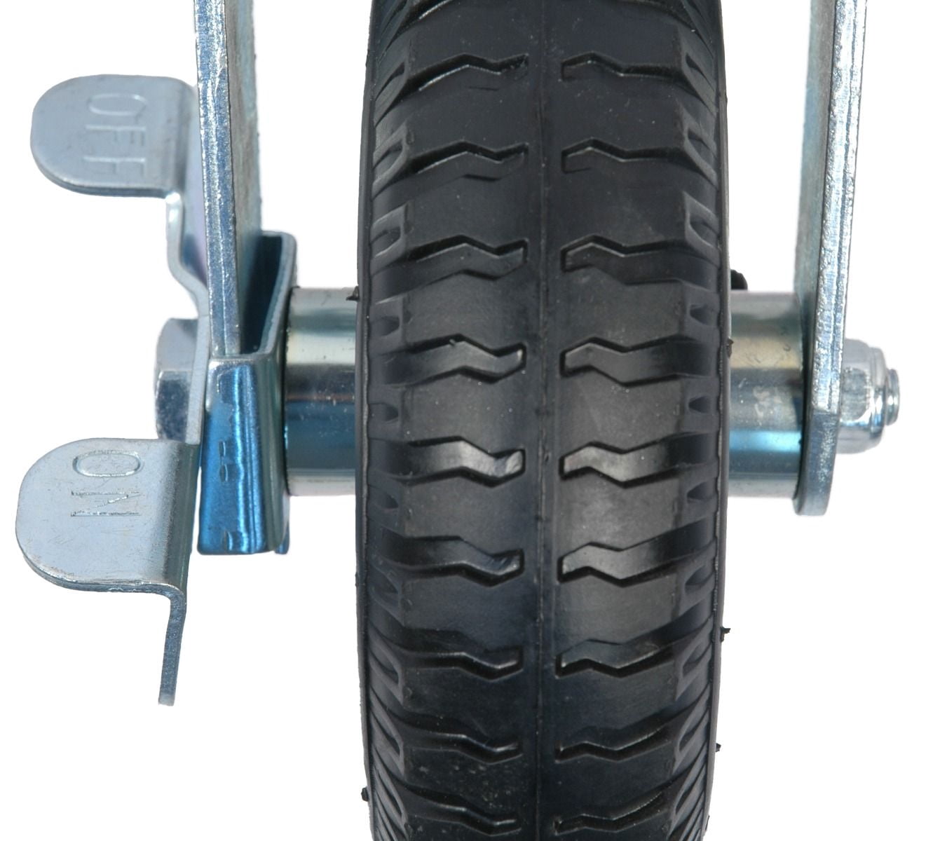 Caster - Flat Free Tire with Wheel Brakes (Pack of 4)  2 Swivel  2 Rigid  Industrial Grade - (8 Inch)