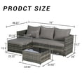 thumbnail image 5 of 2 Pieces Patio Furniture Set Outdoor Woven Sectional L-Shaped Wicker Conversation Set with Ottoman and Detachable Lounger Table for Backyard Poolside, 5 of 7