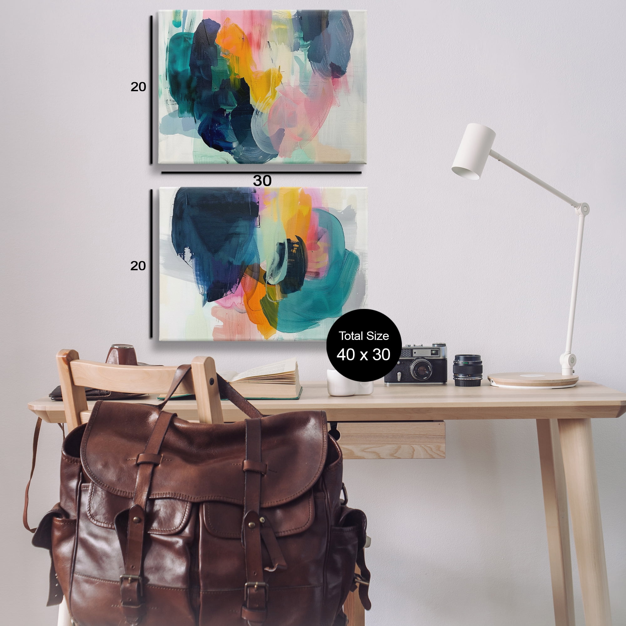Stupell Industries Modern Restless Abstract Abstract Painting Wrapped Canvas Art Print Wall Art, 30 x 20, Set of 2