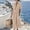 01 Beige, variant on Women's V-Neck Bow Detail Short Sleeve Relaxed Fit A-Line Dress with Pockets Elegant Flowy Effortless Chic