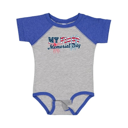 

Inktastic My First Memorial Day with Fireworks Gift Baby Boy or Baby Girl Bodysuit