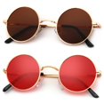 thumbnail image 1 of Gafas de sol KALIYADI redondas polarizadas retro de metal UV47 mm (paquete de 2), 1 of 6
