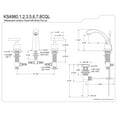 thumbnail image 4 of Kingston Brass KS4983CQL Claremont Widespread Bathroom Faucet with Brass Pop-Up, Antique Brass, 4 of 7