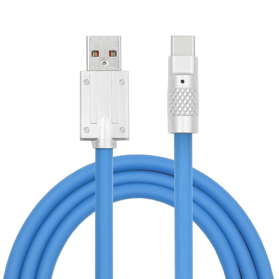 CY USB-A Type A to USB-C Liquid Silicone Ultra Soft 120W Power USB2.0 Data Cable Fast Charge for Laptop Tablet Phone